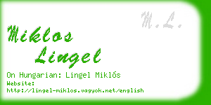 miklos lingel business card